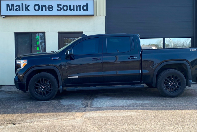 GMC 2021 Sierra with professional window tint in North Bay